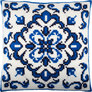 Набір для вишивання подушки Синій орнамент 40x40 см (страмін) повний хрест, лицьова сторона Чарівниця ( Україна ) Z-74