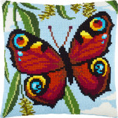 Набір для вишивання подушки Павиче око, метелик  40x40 см (страмін) повний хрест, лицьова сторона
