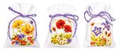 Набір для вишивання хрестиком Літні квіти (мішочки для саші) 8x12см