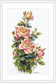 Набір для вишивання хрестиком Жовті троянди 16 х 27,5xсм (часткова зашивка)
