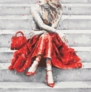 Картина по номерам Дівчина у червоному, 40 х 40 см ArtStory ( Україна ) AS0937
