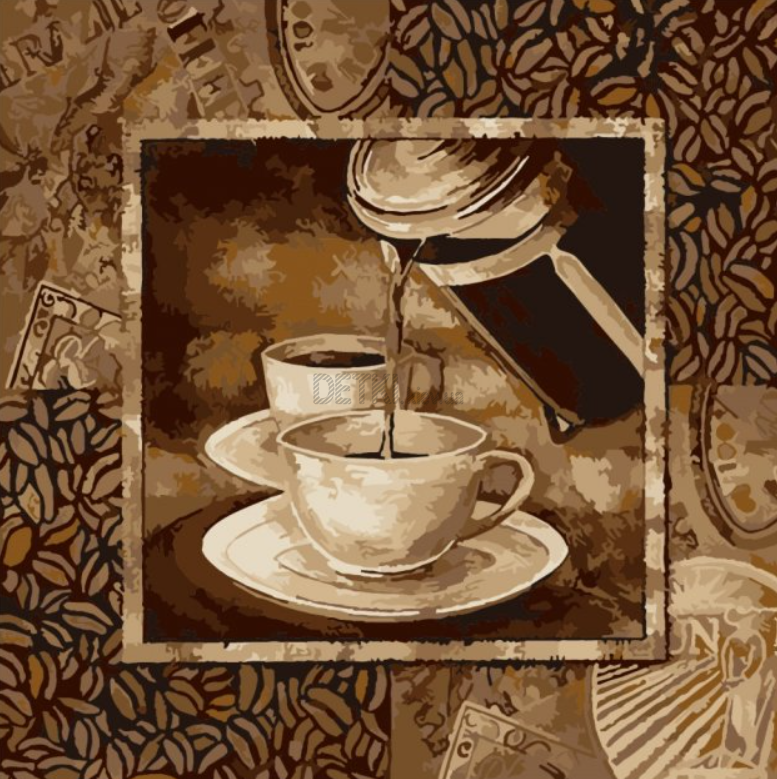 Картина по номерам Чашка кави, 40 х 40 см
