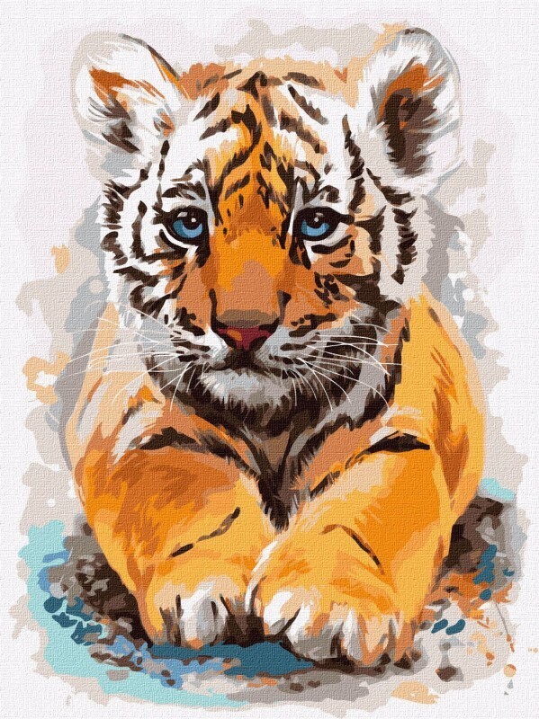 Картина по номерам Маленьке тигреня 30х40 см