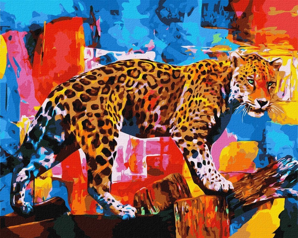 Картина по номерам Яскравий леопард 40х50 см