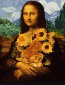 Картина по номерам Мона Ліза з соняхами 40 х 50 см