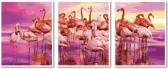Картина-триптих по номерам Триптих. Рожеві фламінго 50х120 см Babylon Turbo ( Бебілон ) VPT058