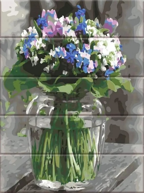 Картина по номерам Букет квітів 30 х 40 см (дерев'яна основа)