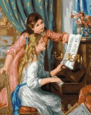 Картина по номерам Дві дівчини за фортепіано 40 х 50 см