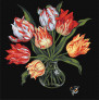 Картина по номерам Витончені тюльпани 40х40 см Ideyka ( Ідейка ) KHO3216