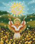 Алмазна вишивка на підрамнику Сонячна дівчина 40х50 см (на підрамнику) круглі камені Ideyka ( Ідейка ) алмазна вишивка AMO7539