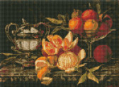 Алмазна вишивка на підрамнику Натюрморт з апельсинами 30х40 см (на підрамнику) круглі камені