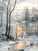 Картина по номерам Ліс взимку 30 х 40 см (дерев'яна основа)