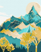 Картина по номерам Гірські вершини з фарбами металік, 40х50см