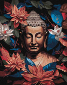 Картина по номерам Бронзовий Будда з фарбами металік, 40х50см