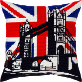 Набір для вишивання подушки Велика Британія 40×40 см (страмін) напівхрест, лицьова сторона