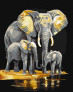 Картина по номерам Сімейство слонів з фарбами металік 40 х 50 см Ideyka ( Ідейка ) KHO6530