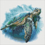 Алмазна вишивка на підрамнику Блакитна черепаха 40 х 40 см (на підрамнику) круглі камені Ideyka ( Ідейка ) алмазна вишивка AMO7430